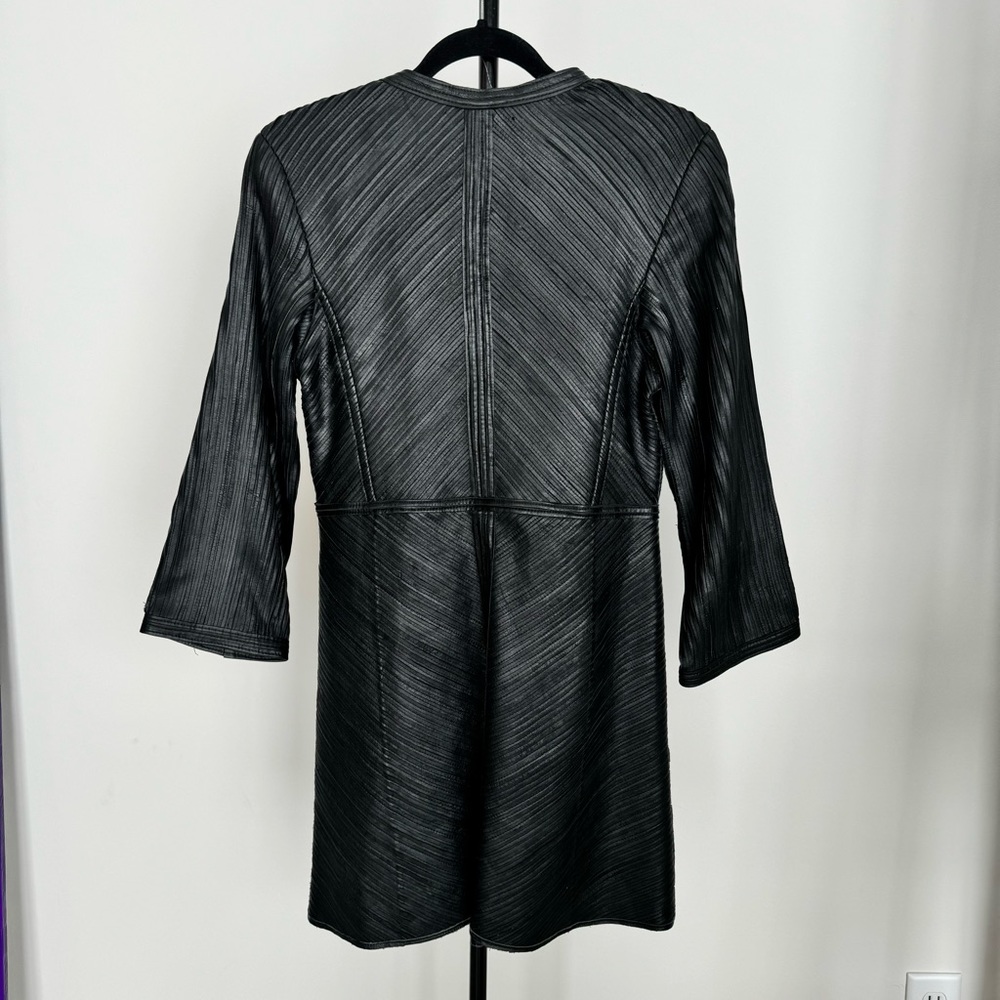 Custom Italian leather fitted evening jacket
